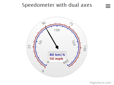 Gauge with dual axes
